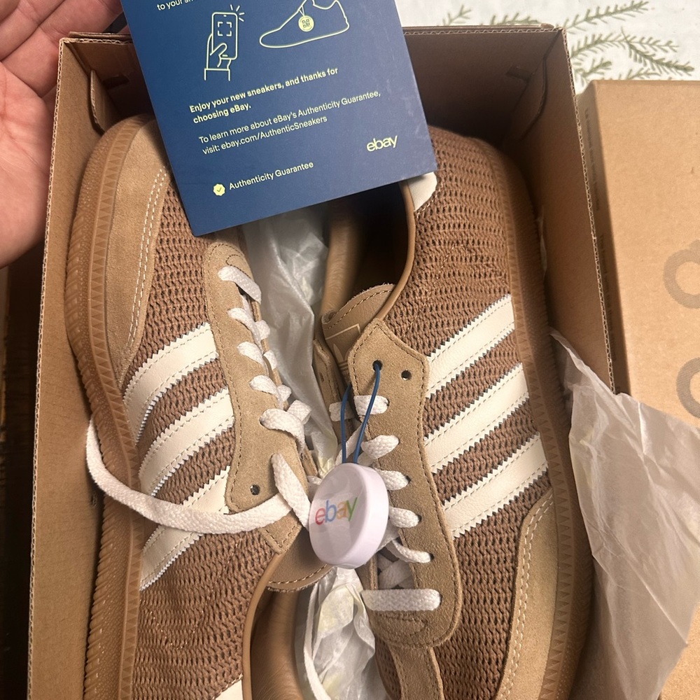 Adidas Tan and White Classic Sneakers